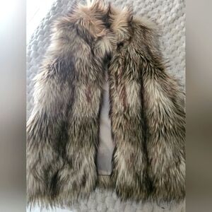 Cavalini Faux Fur Vest in Brown and Tan